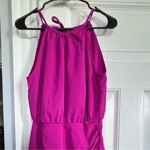 SHEIN Hot Pink Sleeveless Wrap Hem Halter Dress
